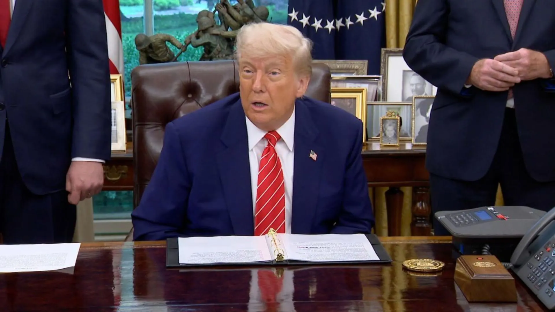 Donald Trump anuncia acordo comercial entre EUA e Reino Unido em discurso