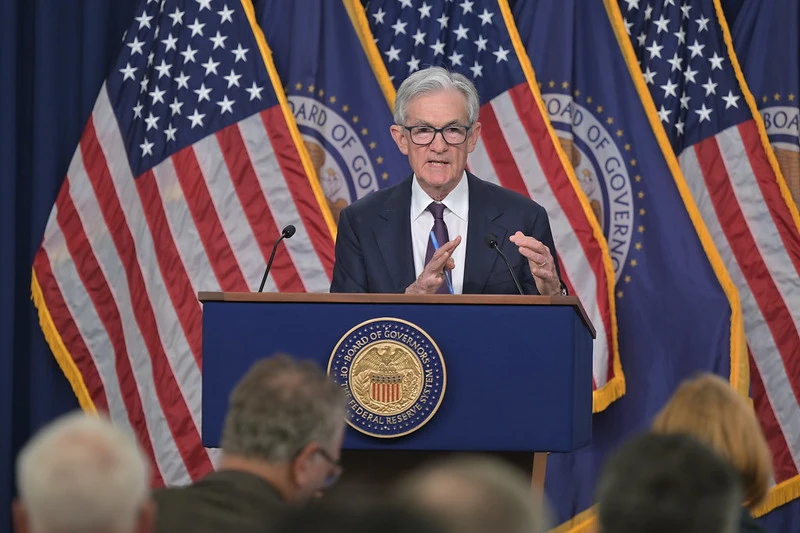Jerome Powell, presidente do Fed, fala após reunião do Fomc