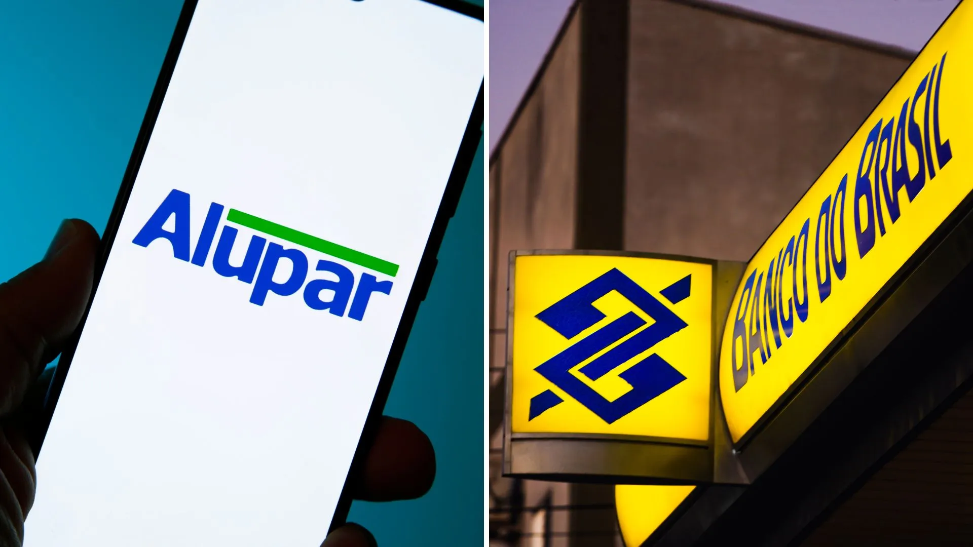 Logotipos da Alupar e Banco do Brasil, representando a carteira de dividendos