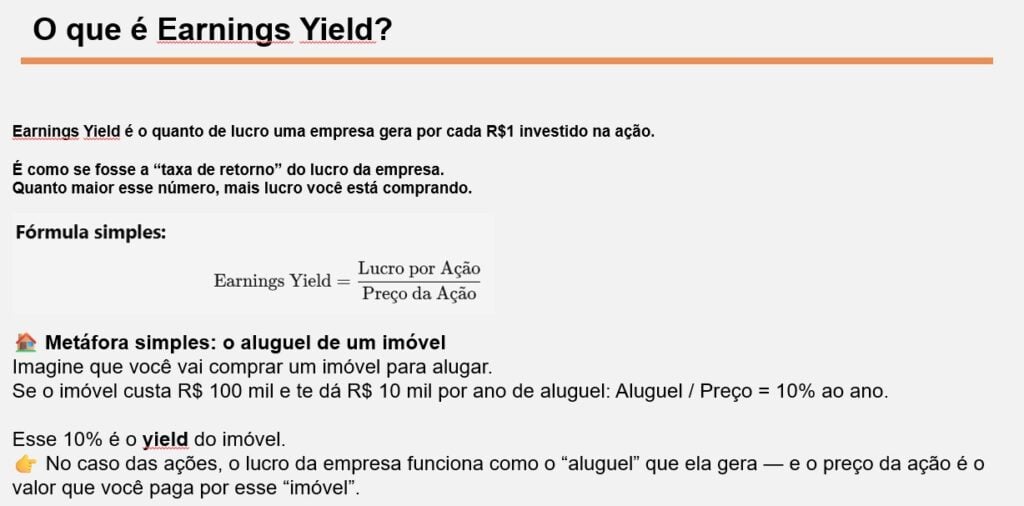 o que é earnings yield: oportunidades na bolsa na renda variável