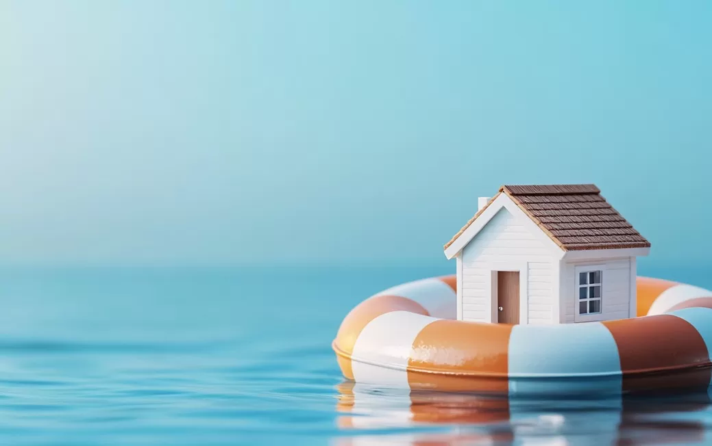FIIs recomendados: boia de resgate puxa casa de madeira em mar calmo