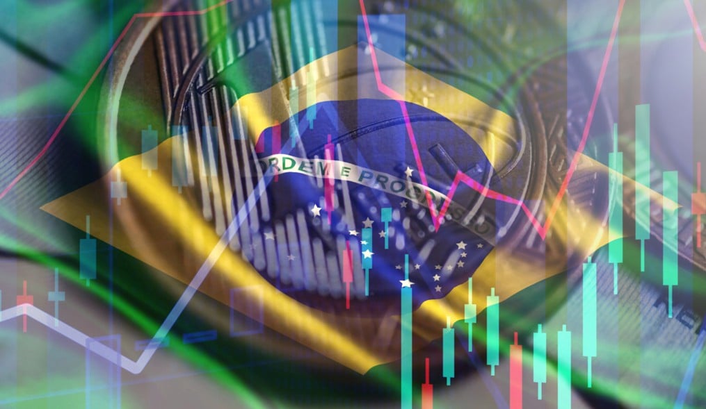 IOF e títulos isentos: imagem de bandeira do país com gráfico de investimentos