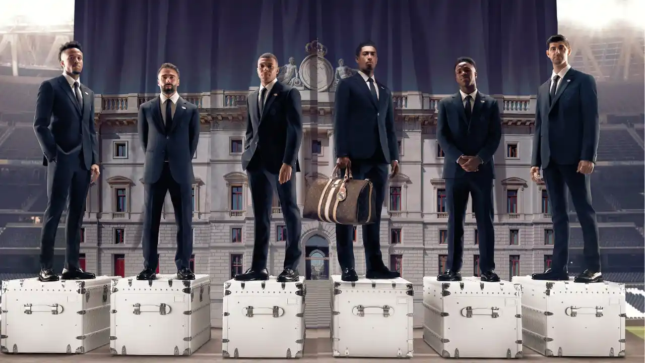 Integrantes do Real Madrid vestidos com looks da Louis Vuitton