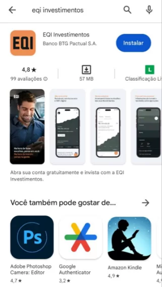 App da EQI Corretora na Play Store