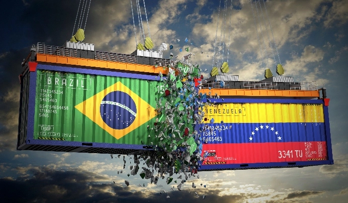 Contêineres do Brasil e da Venezuela se chocam