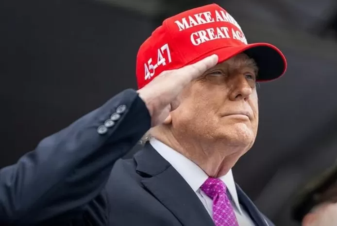 Imagem de Donald Trump: foto do presidente norte-americano, que faz reunião sobre tarifas