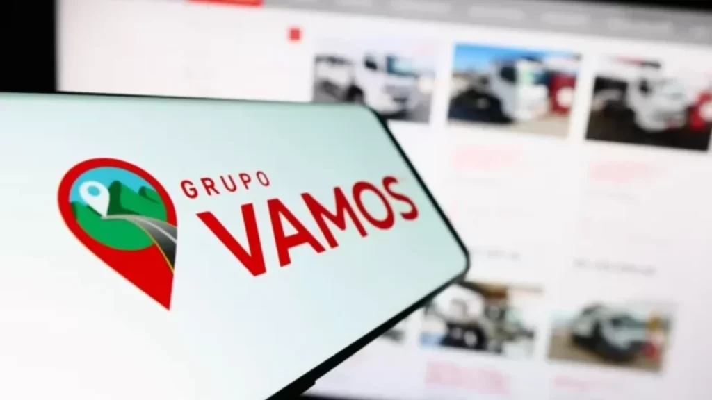 Tela do celular com o símbolo da Vamos