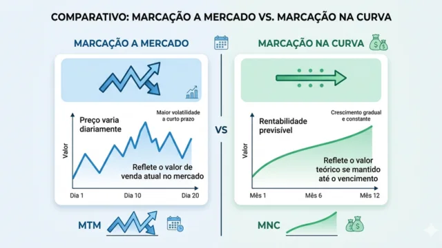 Comparativo: marcação a mercado vs. marcação na curva
