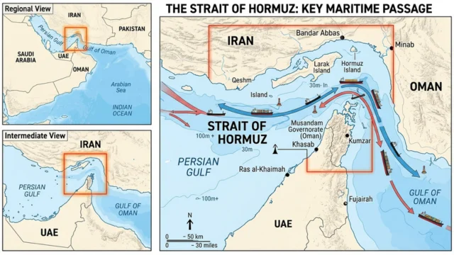 Mapa do estreito de Ormuz