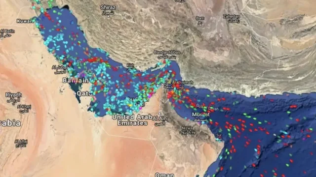 Estreito de Ormuz — Foto: Reprodução/Marine Traffic
