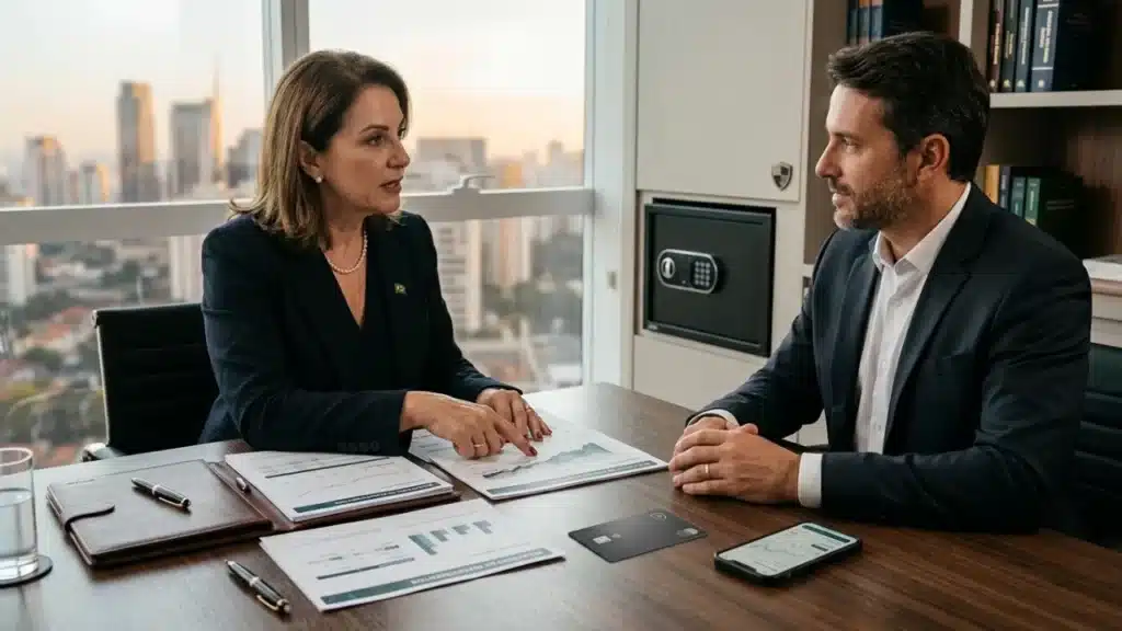 Investidores discutindo