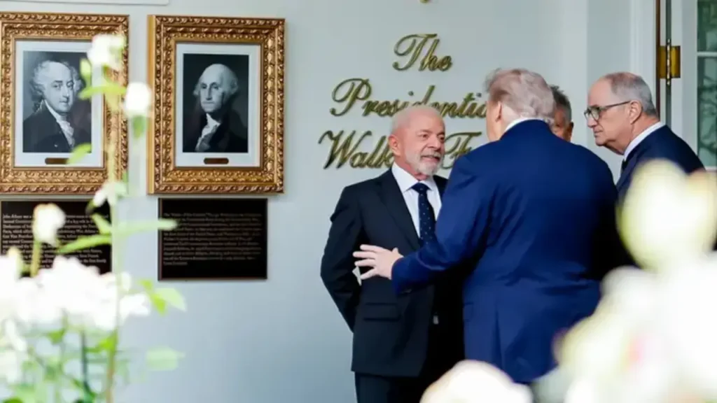 Presidente da República, Luíz Inácio Lula da Silva, chega para encontro com o presidente dos Estados Unidos, Donald Trump, na Casa Branca