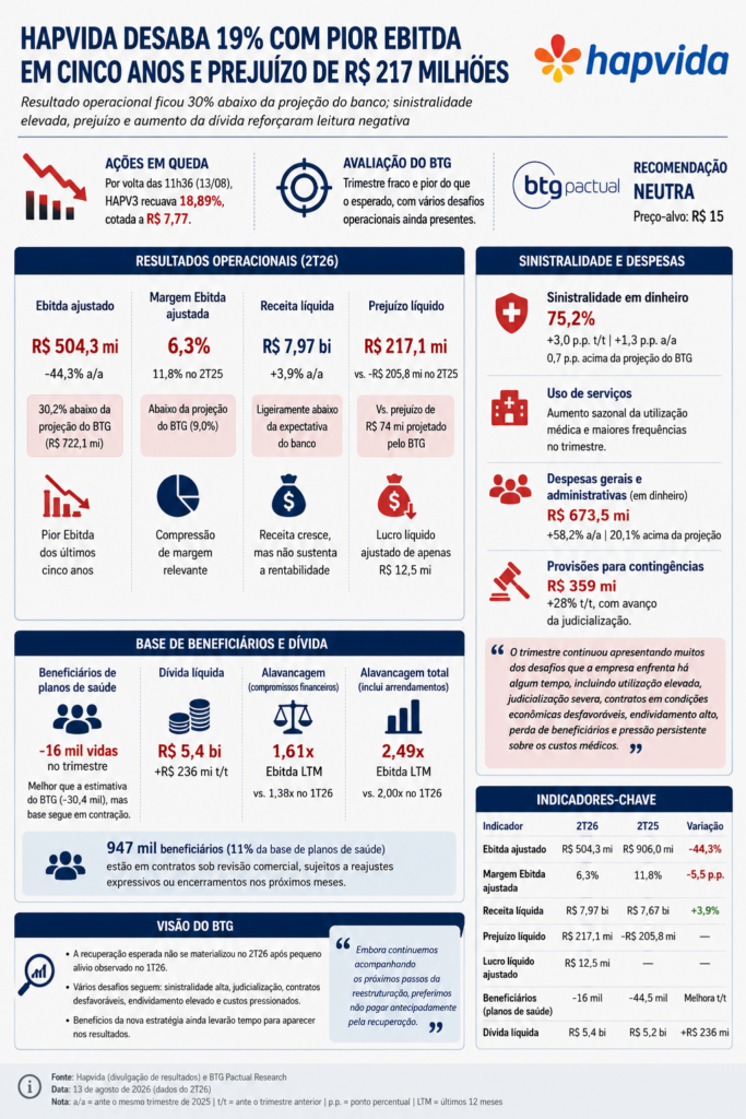 Infográfico desempenho da Hapvida