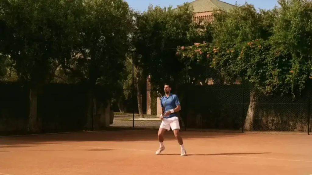 Novak Djokovic em quadra